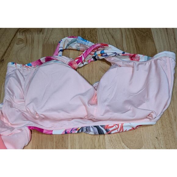 Cupshe Swimsuit Womens M Pink Floral One Piece Swimsuit High Waist One Shoulder - Picture 12 of 13